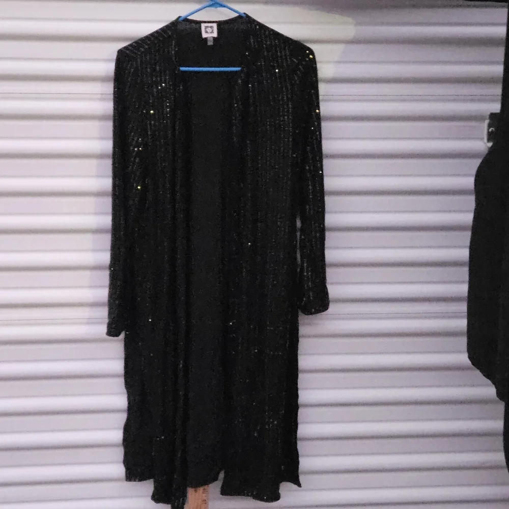 Anne Klein Linear Shine Duster- Sz. Med - Picture 1 of 7